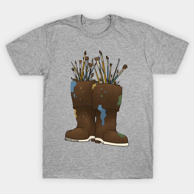 Paint Brush Rain Boots T-Shirt by Pastel.Punkk